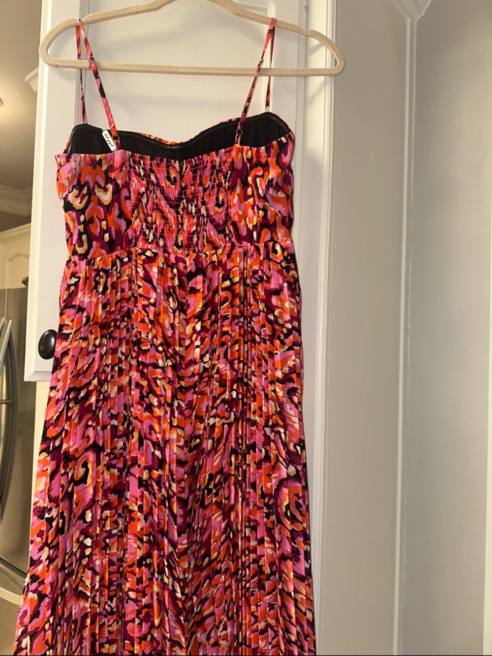 Petal & Pup Pink Red/orange/purple Floral Pleated Maxi Dress size S - Picture 6 of 6